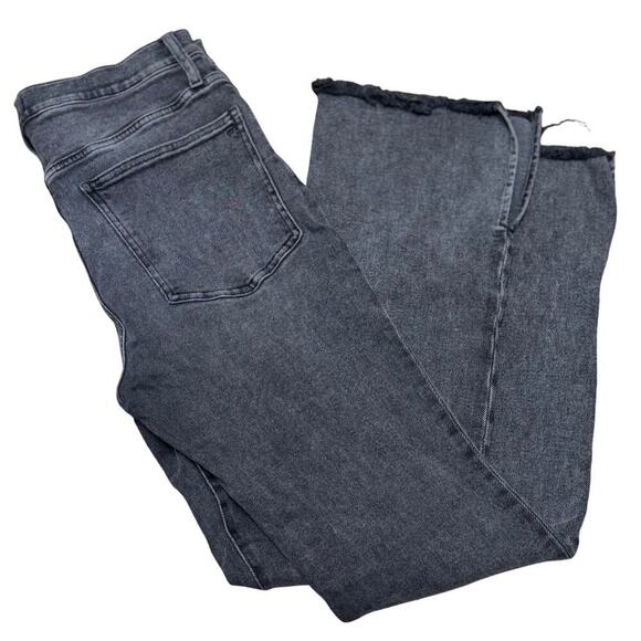 Madewell Kick Out Full Length Jeans Sz 30 Gray Raw Hem Slit Flare. - Picture 4 of 9